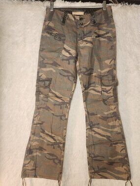 Camo Wide Leg Jeans Olive Camo Women Size 7 Juniors'